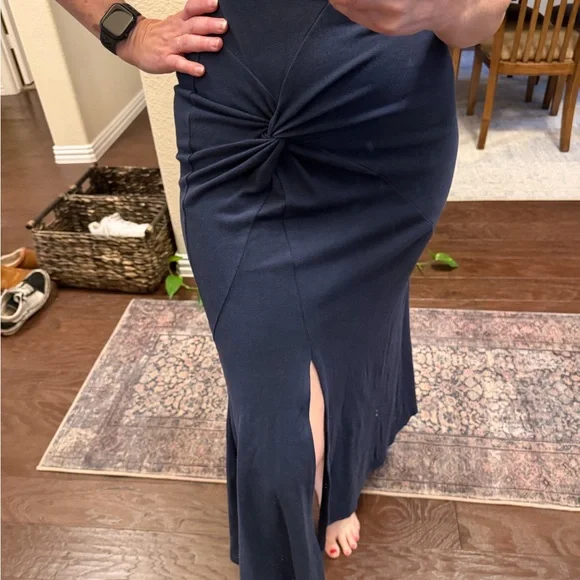 Anthropology Sundry Women's Navy Twist Front Maxi Dress 3(Large) - Picture 6 of 7